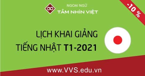 Lịch khai giảng tháng 1 năm 2021 tại VVS